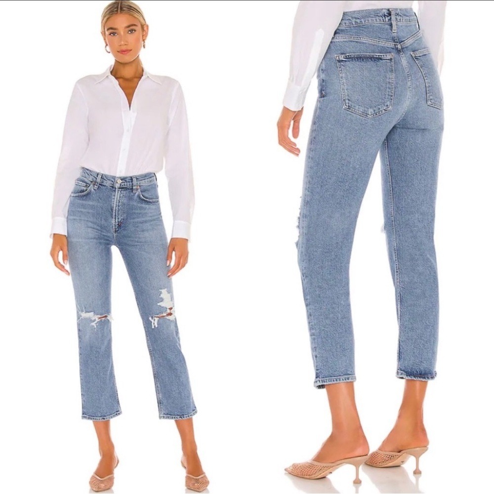Agolde Wilder Mid Rise Straight Jeans Whiplash